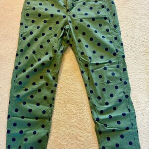 J. Crew Green Polka Dot Casual Pants